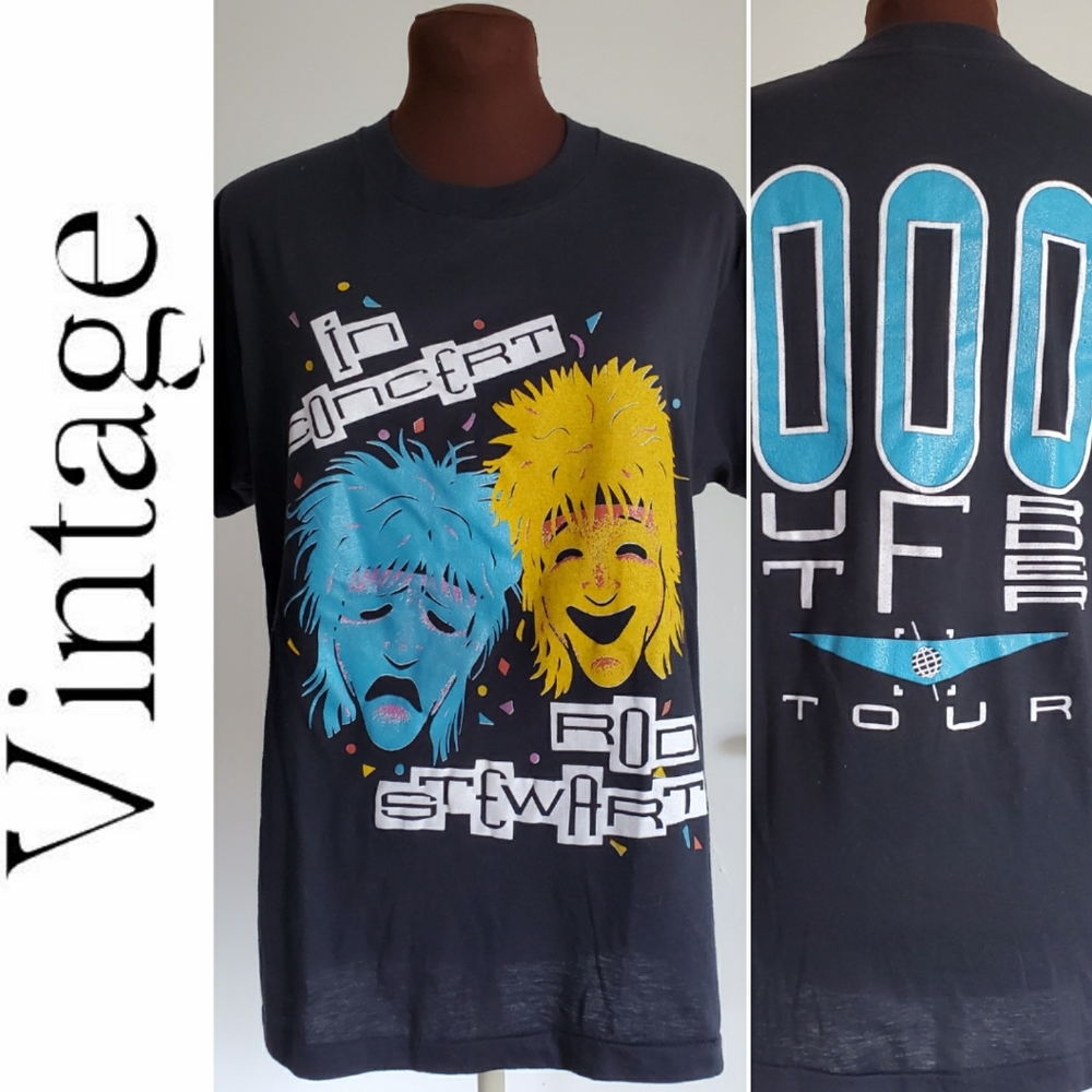 🎭1989 Rod Stewart Tour Shirt